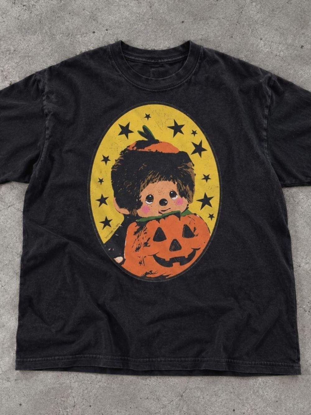 Kids Black Halloween Pumpkin Costume Tee